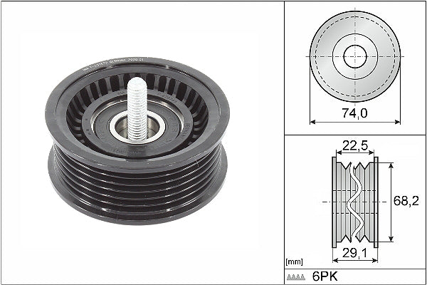 INA Deflection/Guide Pulley - V-Ribbed Belt - Part No - 532078410