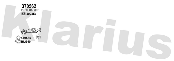 Klarius 370562 - Catalyst Non Type Approved  - Fits Honda Accord 1.8i