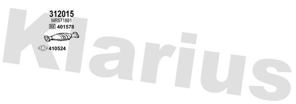 Klarius 312015 - Catalyst Type Approved  - Fits Mitsubishi Pajero 2.5TDi