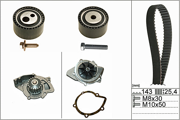 INA Water Pump & Timing Belt Set - Part No - 530044730