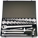 Metric and Imperial Socket Set, 3/4" Sq Dr (31 Piece)