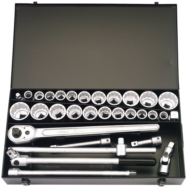 Metric and Imperial Socket Set, 3/4" Sq Dr (31 Piece)