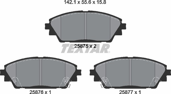 Mazda, Brake Pad Set - Textar 25875012360001