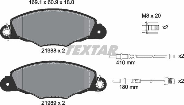 Textar Brake Pad Set - 2198804