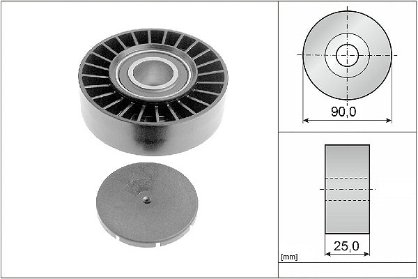 INA Deflection/Guide Pulley - V-Ribbed Belt - Part No - 532016910