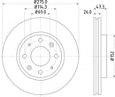 Mintex Brake Discs fits -Kia V257:4 MDC1768 (also fits other vehicles)