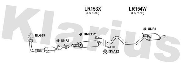 Klarius LR153X - Box With Centre Pipe  - Fits Land Rover Discovery 2.5TDi