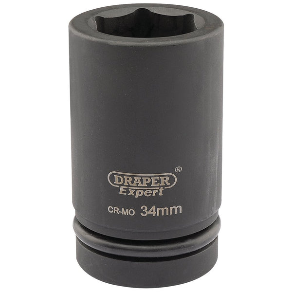 Expert HI-TORQ 6 Point Deep Impact Socket, 1" Sq Dr, 34mm