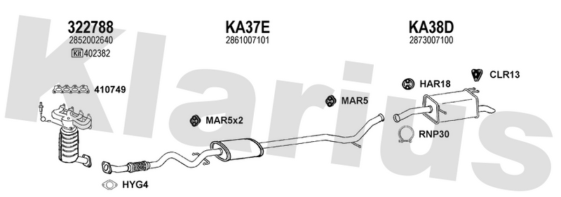Klarius 322788 - Catalyst Type Approved Withpip  - Fits Kia Picanto 1.0,1.1i