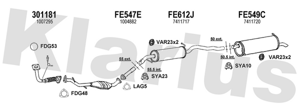 Klarius 301181 - Front Pipe For Cat  - Fits Ford Galaxy 2.0i