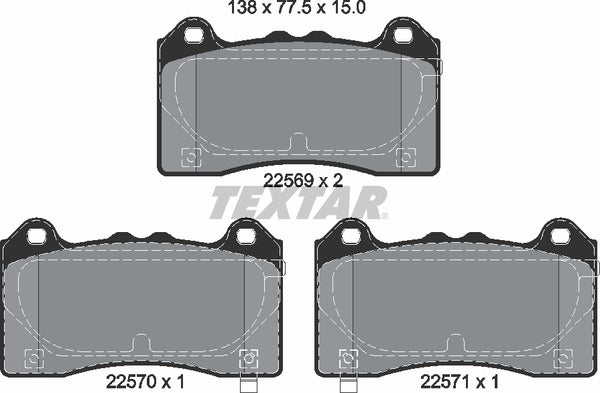 Textar Brake Pad Set - 2256901