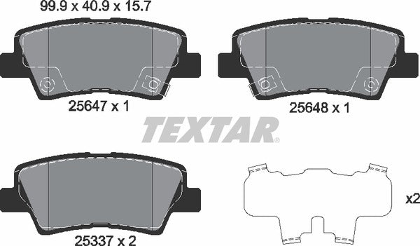 Textar Brake Pad Set - 2564701