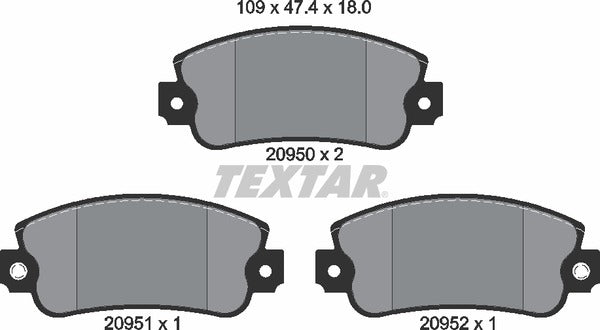 Textar Brake Pad Set - 2095006