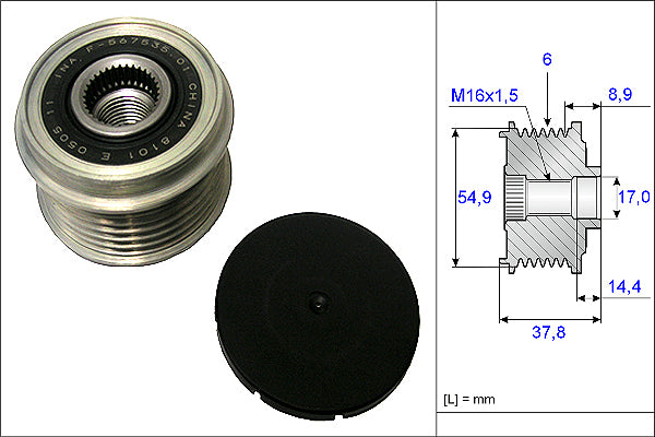 INA Alternator Freewheel Clutch - Part No - 535021710