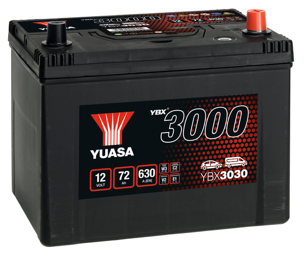 Yuasa YBX3030 - 3030 SMF Car Battery - 4 Year Warranty
