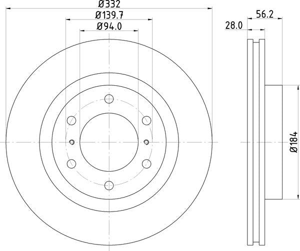 Mintex Brake Discs fits -Mitsubishi V258:4 MDC2039 (also fits other vehicles)