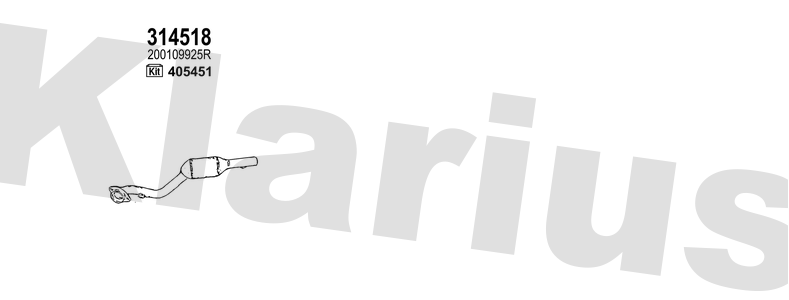 Klarius 314518 - Catalyst Type Approved  - Fits Dacia Sandero 1.2