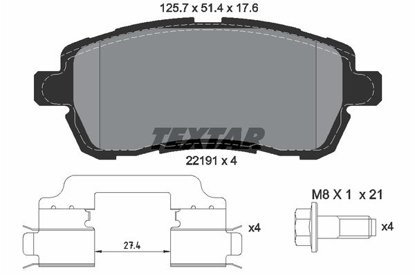 Textar Brake Pad Set - 2219103