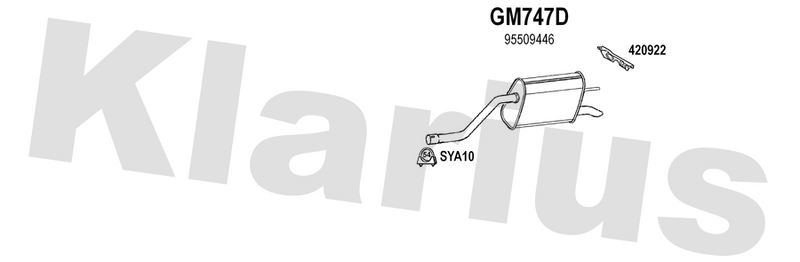 Klarius GM747D - Box With Tail Pipe  - Fits Opel Meriva B 1.7 CDTI