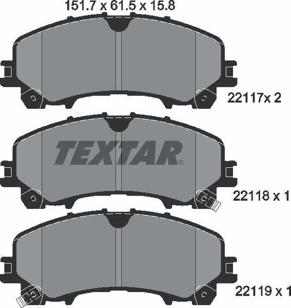 Textar Brake Pad Set - 2211701