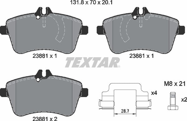 Textar Brake Pad Set - 2388101