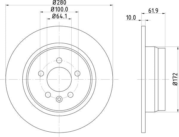 Mintex Brake Discs fits -MG Rover S280:5 MDC1085 (also fits other vehicles)