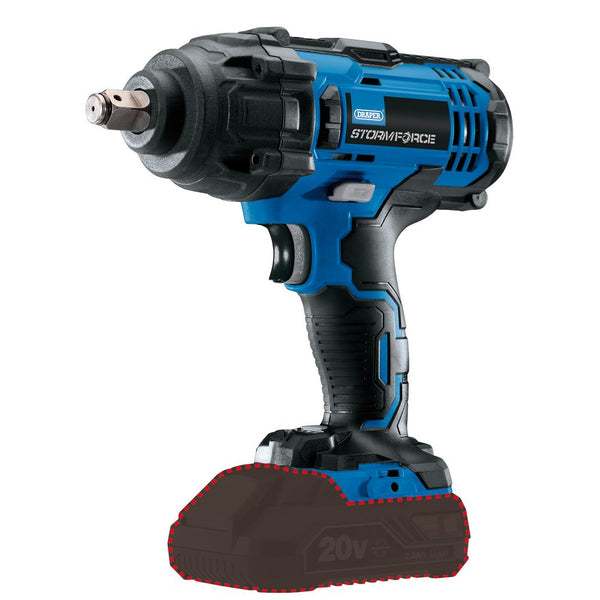 Draper Storm Force 20V Mid-Torque Impact Wrench, 1/2" Sq Dr, 400Nm (Sold Bare)