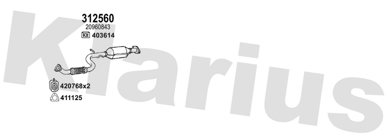 Klarius 312560 - Catalyst Type Approved  - Fits Opel Insignia 1.4T