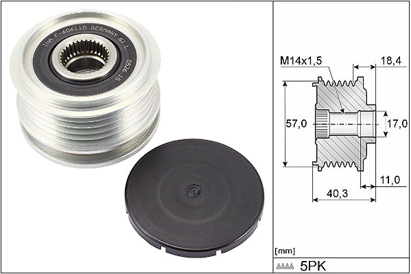INA Alternator Freewheel Clutch - Part No - 535029510