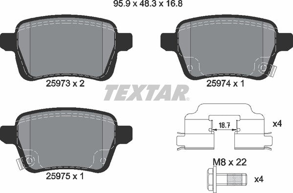 Textar Brake Pad Set - 2597301