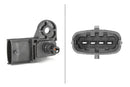 HELLA 6PP 013 112-271 Pressure Sensor, brake booster - 4-pin connector - Plugged