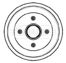 Borg & Beck Brake Drum (Single) -BBR7054