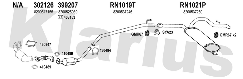 Klarius 302126 - Front Pipe For Cat  - Fits Nissan Primastar 2.5dCi
