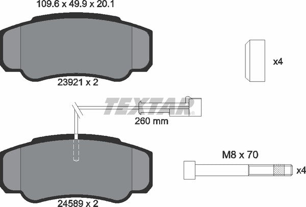 Textar Brake Pad Set - 2392103