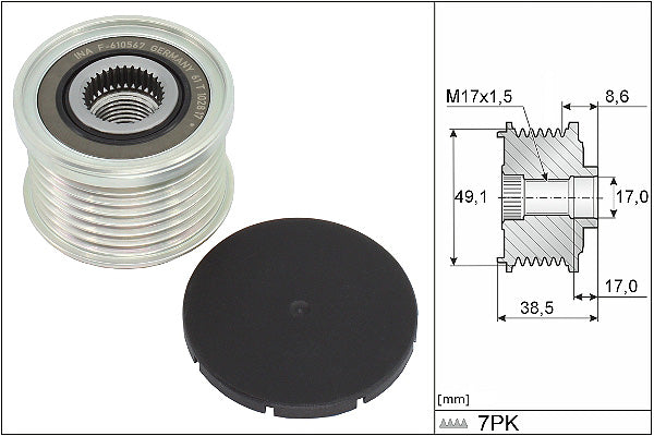INA Alternator Freewheel Clutch - Part No - 535034410