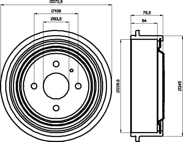 Mintex Brake Drum (Single) fits -Ford MBD029 (also fits other vehicles)