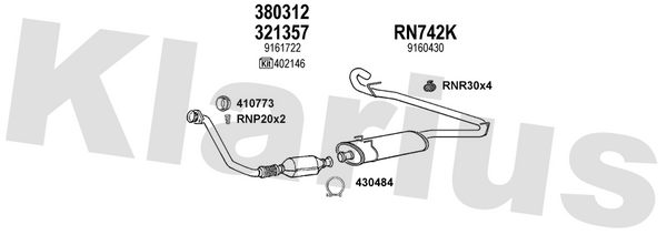 Klarius 321357 - Catalyst Type Approved Withpip  - Fits Opel Movano 2.8TD