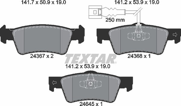 Textar Brake Pad Set - 2436704