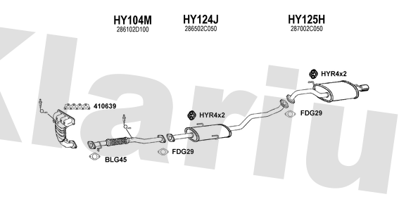 Klarius HY104M - Centre Pipe  - Fits Hyundai Coupe 1.6i