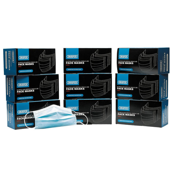 Draper Disposable Face Masks – Bulk Buy (Pack of 50)