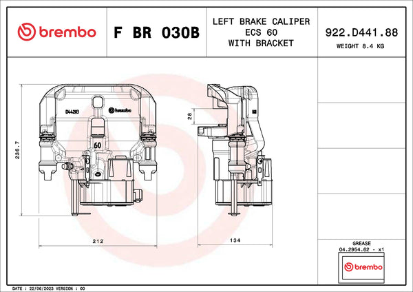Brembo F BR 030B LCV brake calipers for commercial vehicles - FBR030B