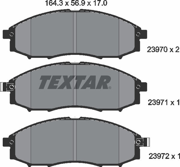Textar Brake Pad Set - 2397001