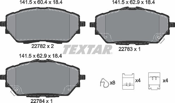 Textar Brake Pad Set - 2278201