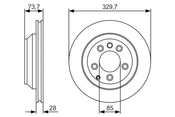 Bosch Brake Disc > Single Bd1915 Part No - 0986479S20