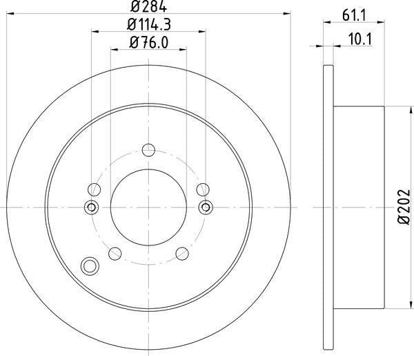 Mintex Brake Discs fits -Hyundai Kia V313:5 MDC1545C (also fits other vehicles)