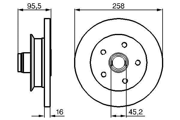 Bosch Brake Disc > Single Bd177 Part No - 0986478224