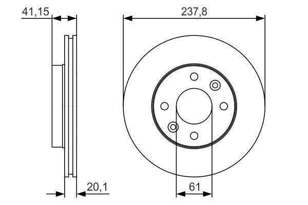 Bosch Brake Disc Pair Part No - 0986479R66