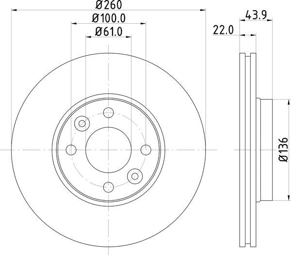 Mintex Brake Discs fits -Dacia Nissan Renault V306:5 MDC1607C (also fits other vehicles)