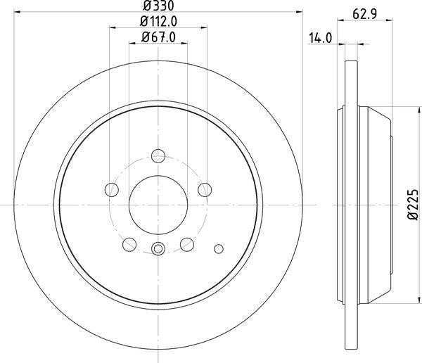 Mintex Brake Discs fits -MercedesBenz V360:5 MDC2066 (also fits other vehicles)