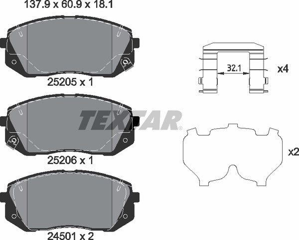 Textar Brake Pad Set - 2520504